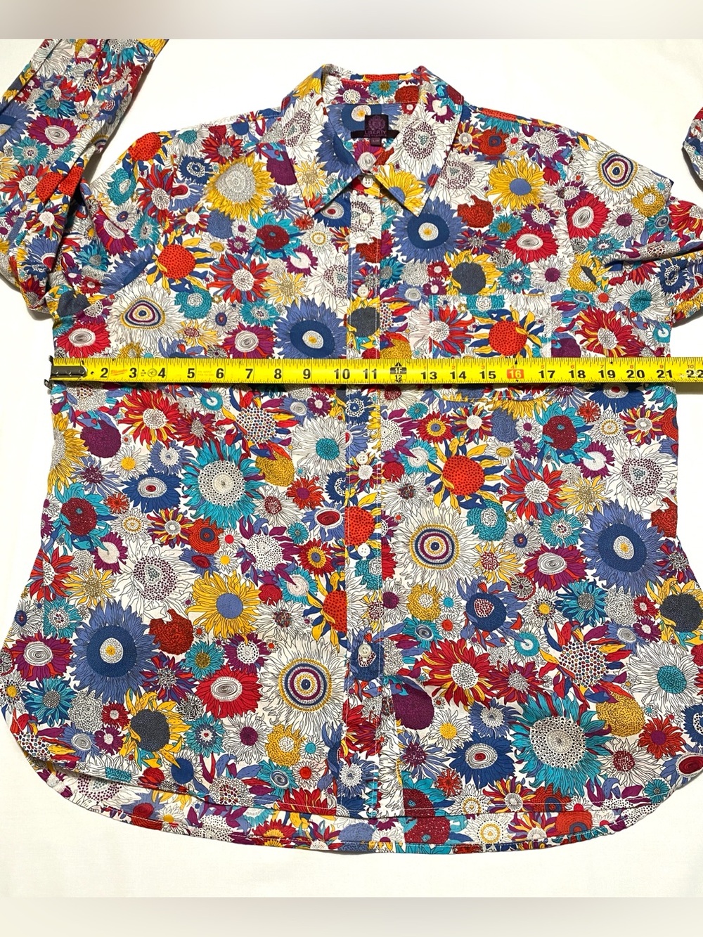 Liberty Art Fabrics Susanna Floral 100% Cotton Button Shirt Size L Wearable Art - Picture 14 of 16
